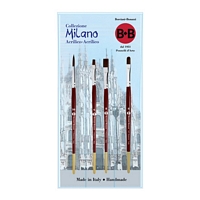 Set pensule Milano, fir sintetic, 4 buc, Borciani Bonanzzi