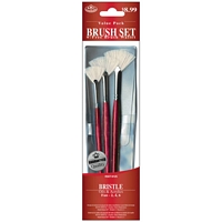 Set 3 pennelli Ventaglio, bristle, Royal Langnickel