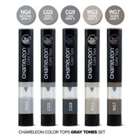 Marker Color Tops Grey Tones, set 5pz, Chameleon