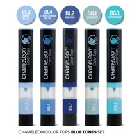 Marker Color Tops Blue Tones, set 5pz, Chameleon