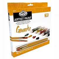 Tubetto da 12ml di colori a guazzo, Set 18pz e 2 pennelli, Royal Langnickel