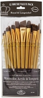 Set 12 pennelli asst., sintetico Taklon Soft B Gold Brown, Royal Langnickel