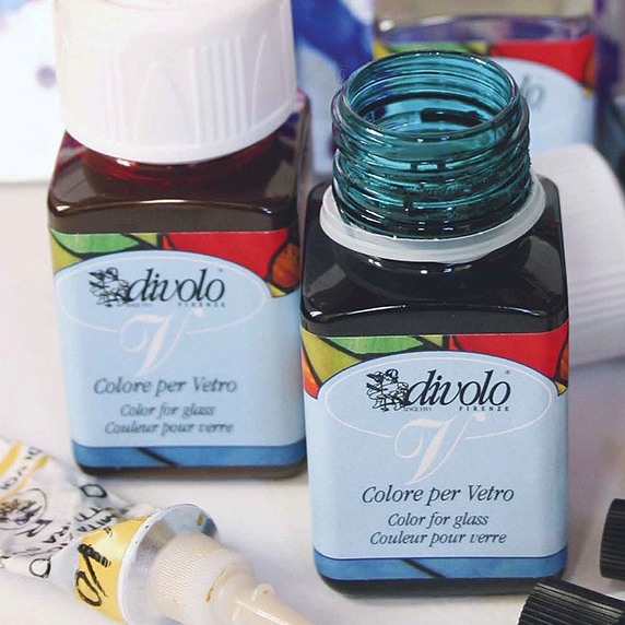 VET-040_R-Colori traslucidi pittura su vetro, vetro colorato, 50ml