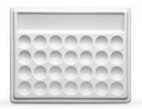 Tavolozza in ceramica bianca, 28 spazi